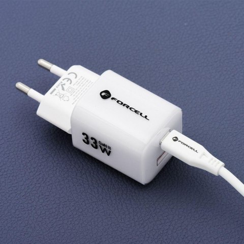 ŁADOWARKA SIECIOWA Forcell F-Energy GaN III VT-41 33 W 1x USB-C 1x USB-A PD 3.0 QC 4.0 FIOLETOWA