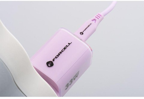 ŁADOWARKA SIECIOWA Forcell F-Energy GaN III VT-41 33 W 1x USB-C 1x USB-A PD 3.0 QC 4.0 FIOLETOWA