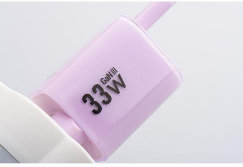 ŁADOWARKA SIECIOWA Forcell F-Energy GaN III VT-41 33 W 1x USB-C 1x USB-A PD 3.0 QC 4.0 FIOLETOWA