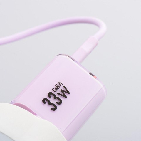 ŁADOWARKA SIECIOWA Forcell F-Energy GaN III VT-41 33 W 1x USB-C 1x USB-A PD 3.0 QC 4.0 FIOLETOWA
