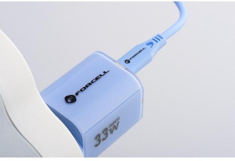 ŁADOWARKA SIECIOWA Forcell F-Energy GaN III VT-41 33 W 1x USB-C 1x USB-A PD 3.0 QC 4.0 NIEBIESKA