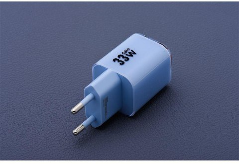 ŁADOWARKA SIECIOWA Forcell F-Energy GaN III VT-41 33 W 1x USB-C 1x USB-A PD 3.0 QC 4.0 NIEBIESKA