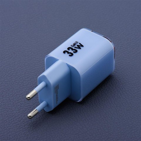 ŁADOWARKA SIECIOWA Forcell F-Energy GaN III VT-41 33 W 1x USB-C 1x USB-A PD 3.0 QC 4.0 NIEBIESKA