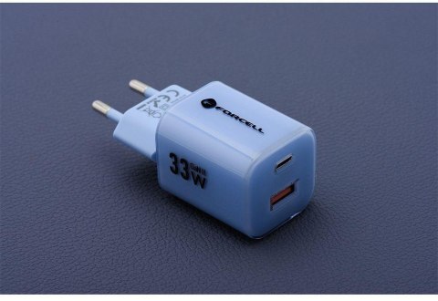 ŁADOWARKA SIECIOWA Forcell F-Energy GaN III VT-41 33 W 1x USB-C 1x USB-A PD 3.0 QC 4.0 NIEBIESKA