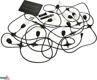 SOLARNA GIRLANDA OGRODOWA LED BRMKO SOLBEE 3W 3000K 10SZT 10M IP65 CZARNA C83-SOB-003BL-3K