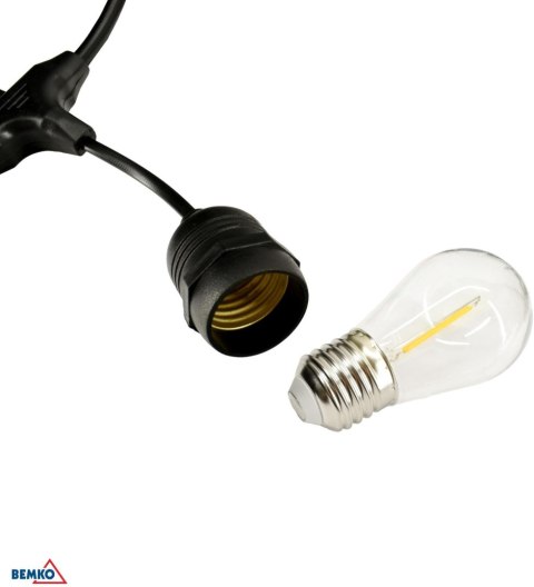 SOLARNA GIRLANDA OGRODOWA LED BRMKO SOLBEE 3W 3000K 10SZT 10M IP65 CZARNA C83-SOB-003BL-3K