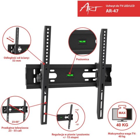 Uchwyt TV ścienny LED/LCD ART 23-55